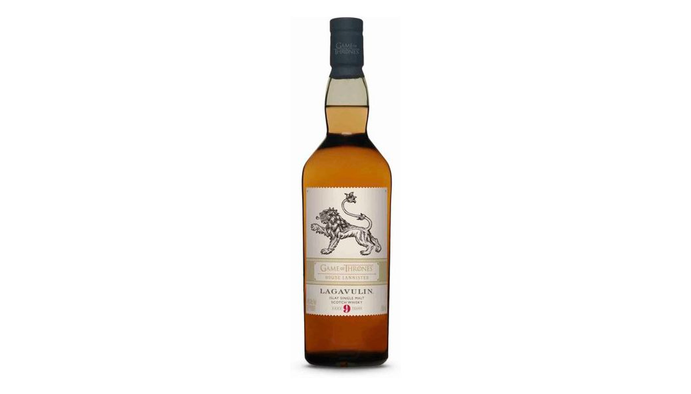 Order Game of Thrones House Lannister Lagavulin Islay Single Malt Scotch Whisky 9 Year 750mL food online from Liquor Palace store, Burbank on bringmethat.com