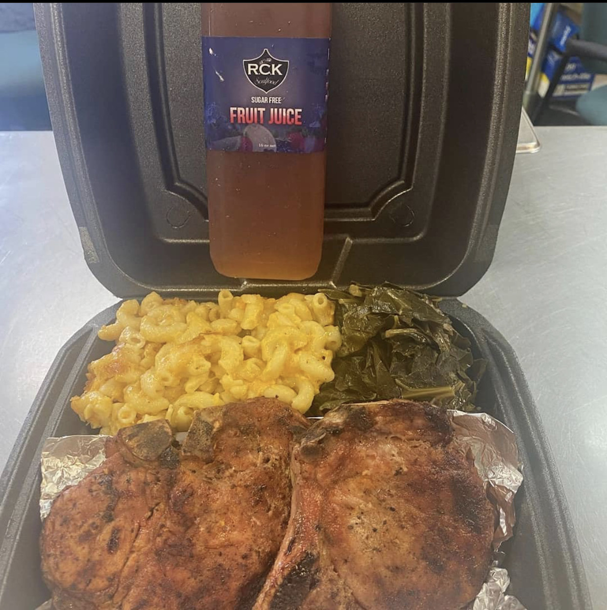 Order 2 Pieces Pork Chop Dinner food online from R.C.K Soulfood store, Detroit on bringmethat.com