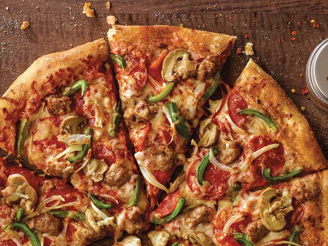 Order Deluxe Pizza food online from Marcos Pizza store, Mooresville on bringmethat.com