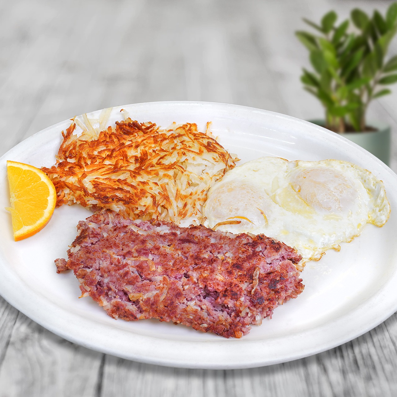 Order Corned Beef Hash and Eggs food online from Spires Restaurant store, Ontario on bringmethat.com