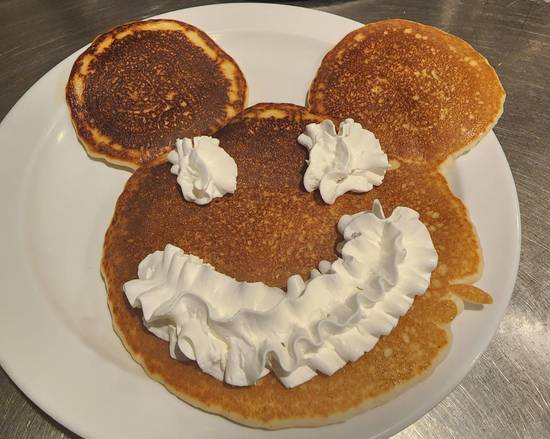 Order Kid's Mickey Pancake food online from Lou's Diner store, Las Vegas on bringmethat.com