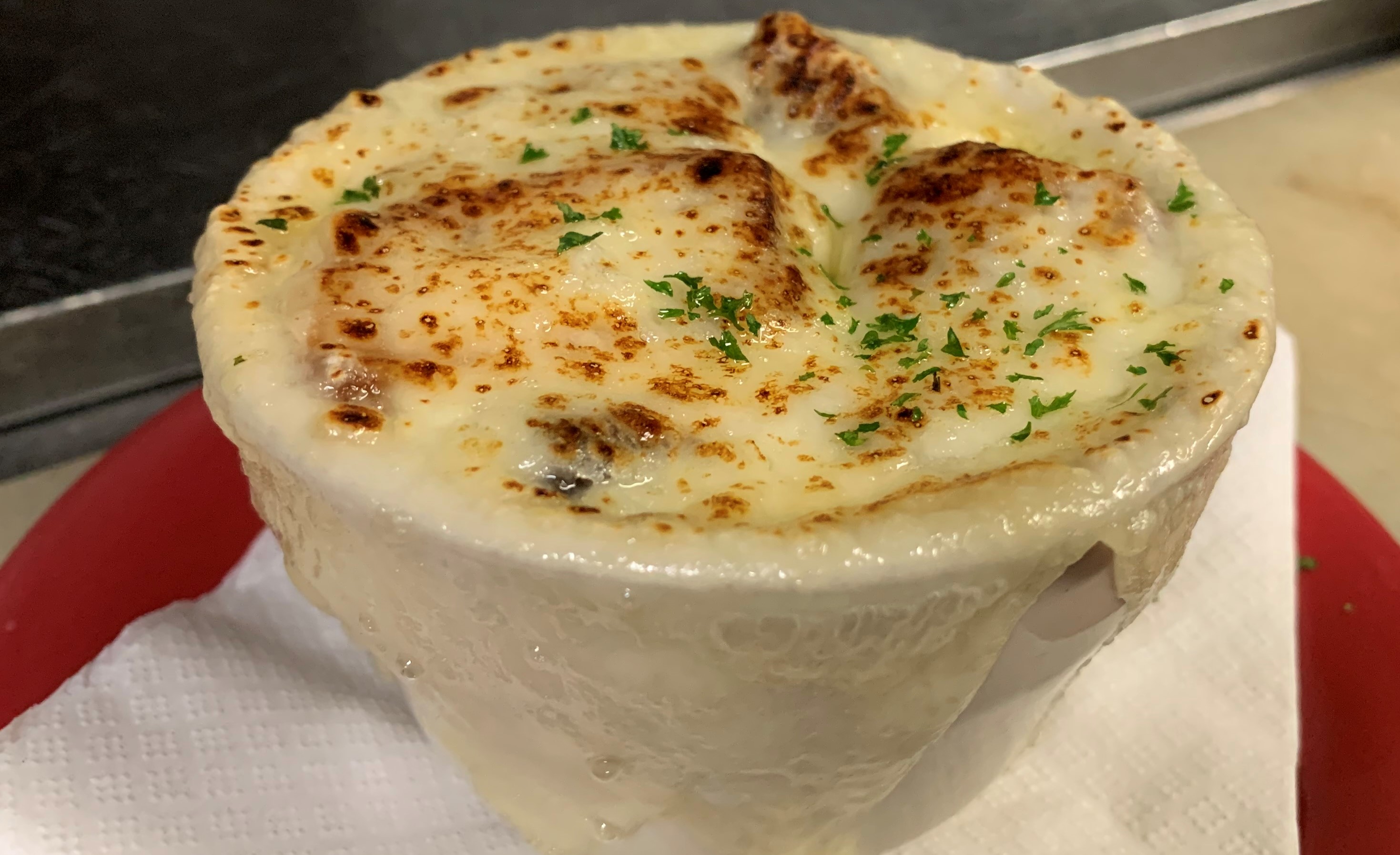 Order French Onion Soup food online from Red Lion Grog House store, Indianapolis on bringmethat.com