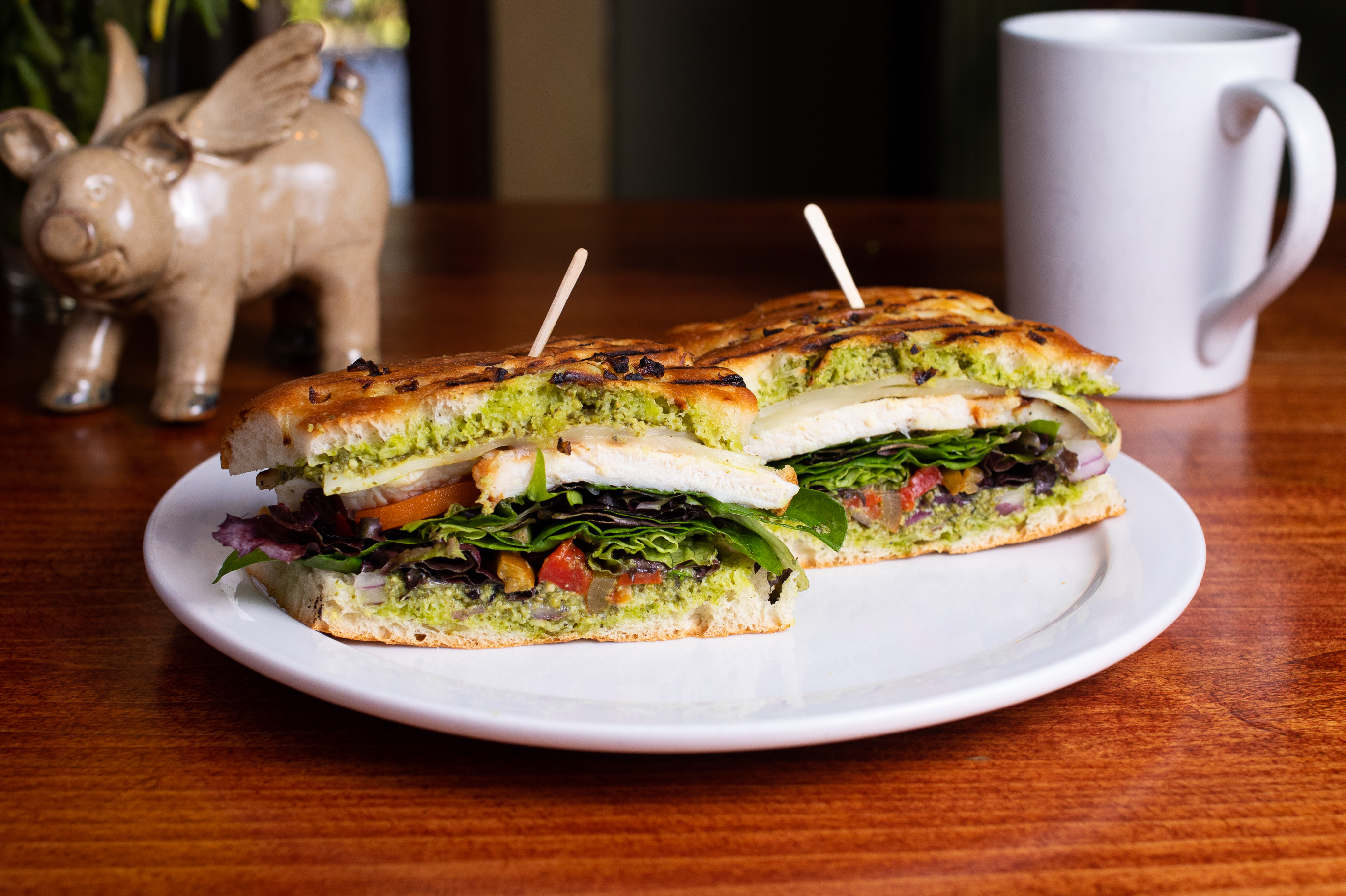 Order Grilled Chicken Pesto Sandwich food online from Flying Pig store, San Francisco on bringmethat.com