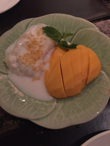 Order Mango with Sticky Rice.  food online from Manoras Thai Cuisine store, San Francisco on bringmethat.com