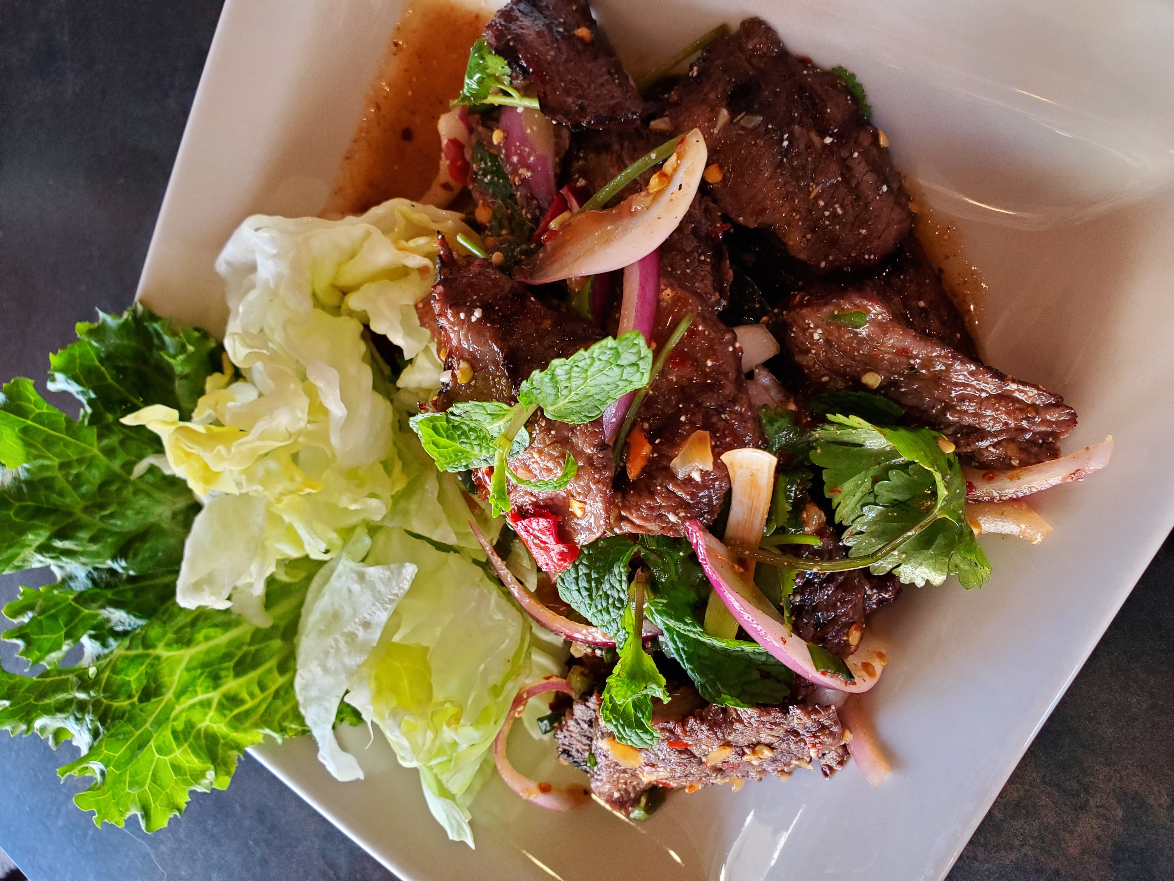 Order S5. Nue Num Tok Thai Style Beef Salad food online from Thailusion store, Los Alamitos on bringmethat.com