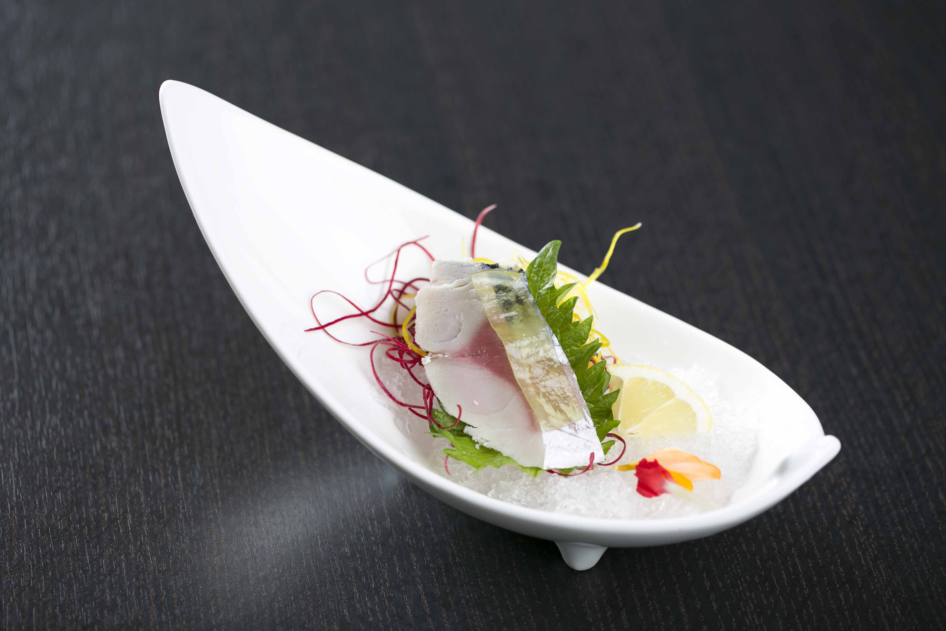 Order F18. Japanese Mackerel Sashimi food online from Icho Izakaya Fusion Cuisine store, Temple City on bringmethat.com