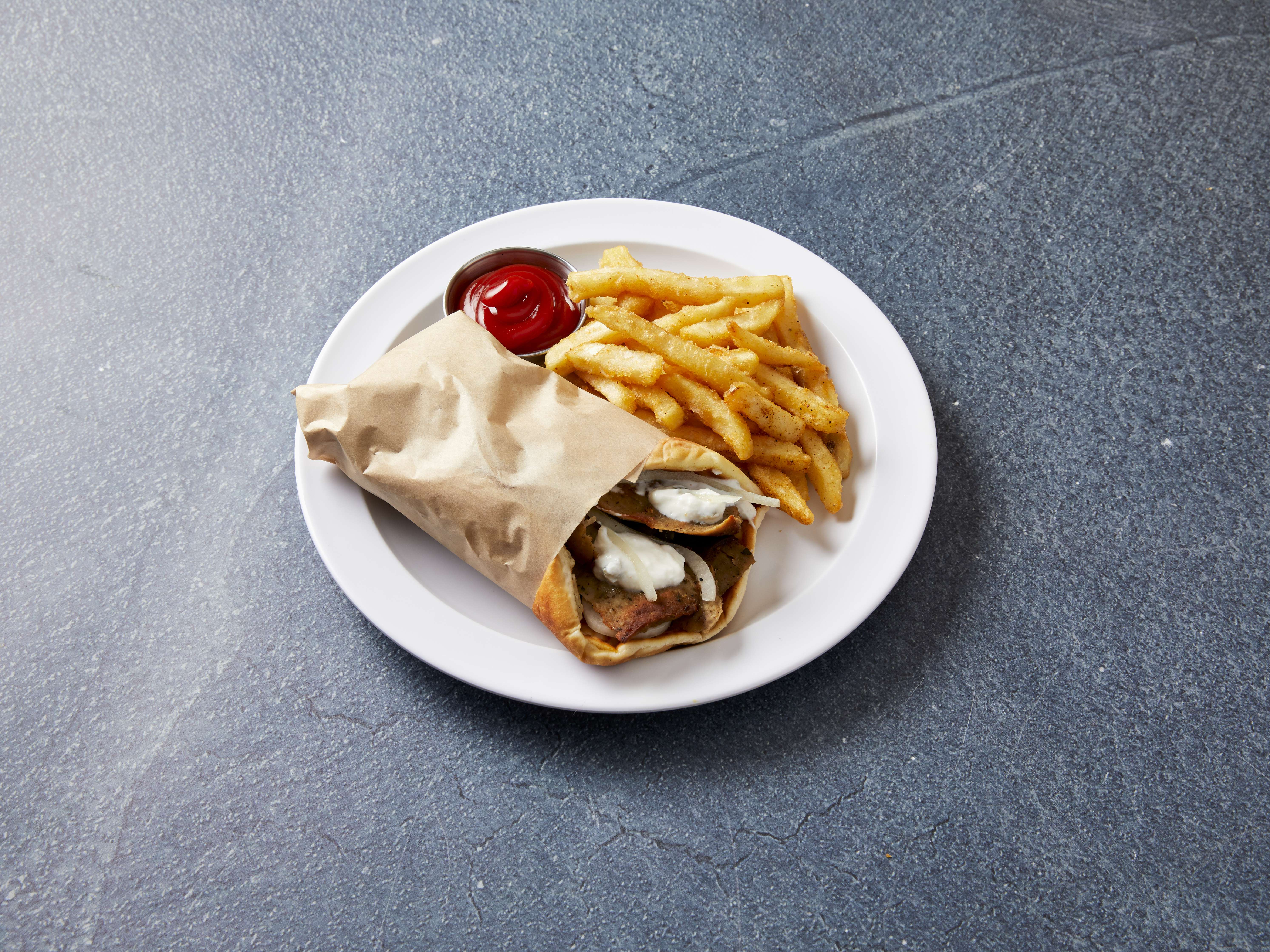 Order Gyros Sandwich with Fries food online from Tasty Nihari store, Schaumburg on bringmethat.com