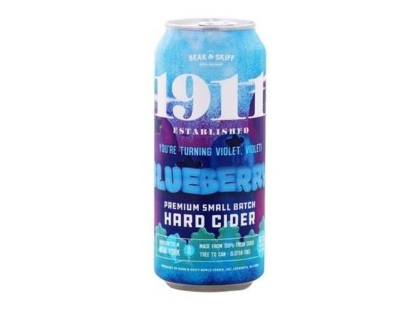 Order 1911 Blueberry Hard Cider - 4x 16oz Cans food online from Sip Sip Hooray Wines & Liquors store, Syracuse on bringmethat.com