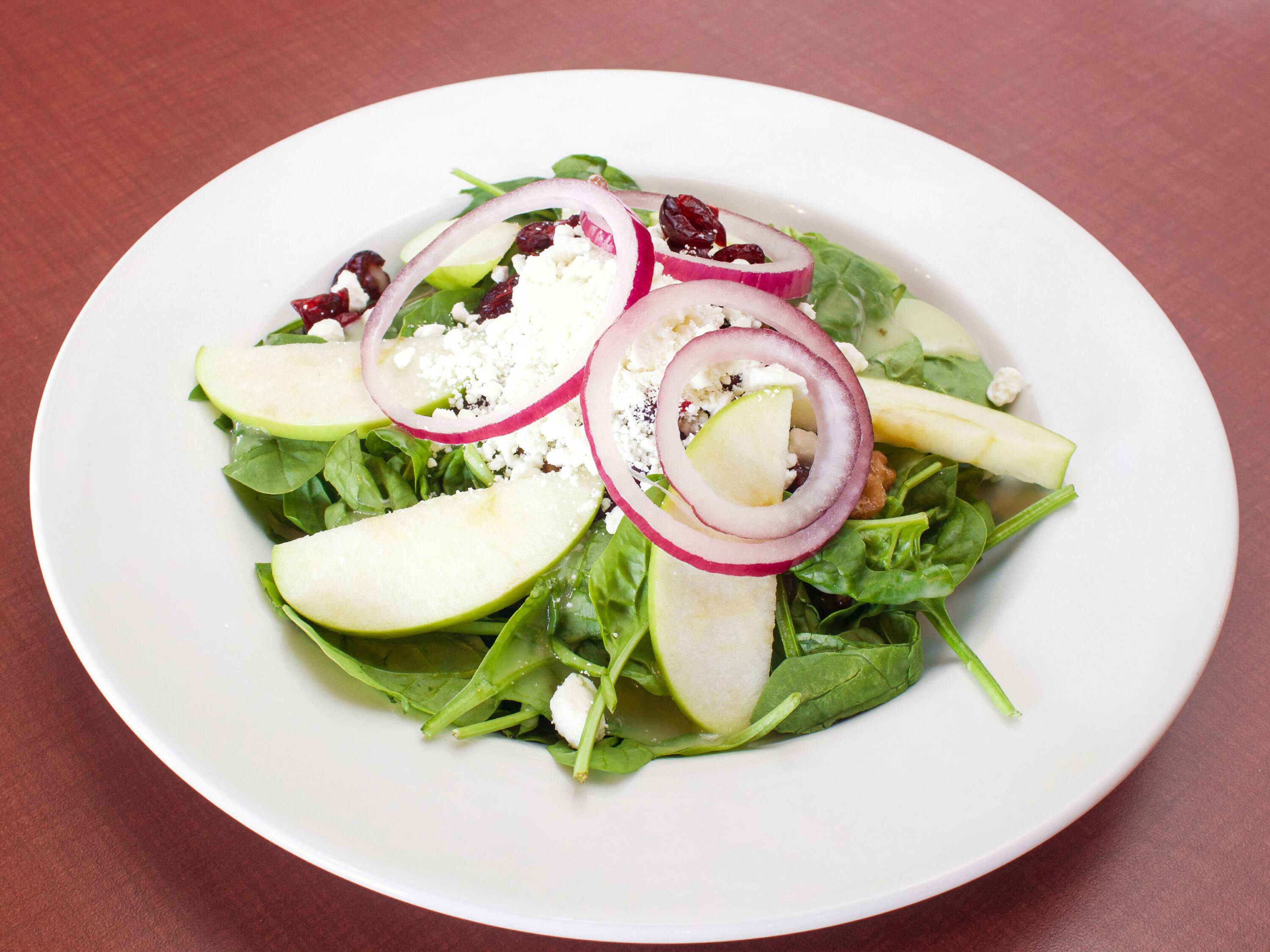Order Warm Spinach Salad food online from Slanted Tree Kitchen & Taproom store, Fairfield on bringmethat.com
