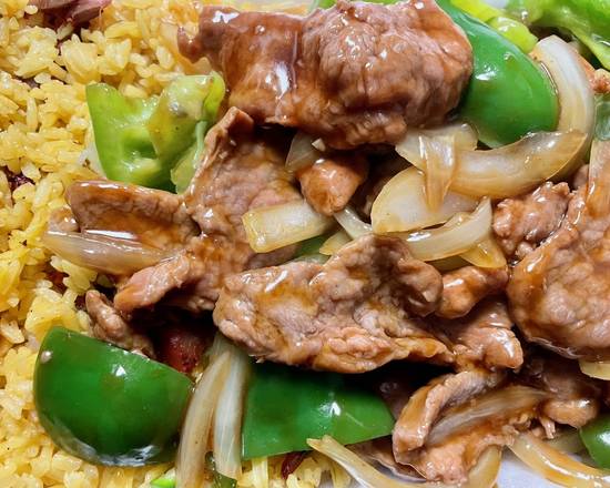 Order Pepper Steak with Onion and Pork Fried Rice food online from Sui Min House store, Paterson on bringmethat.com