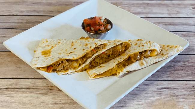 Order Carne Mechada Quesadilla food online from Coupa Cafe store, Palo Alto on bringmethat.com