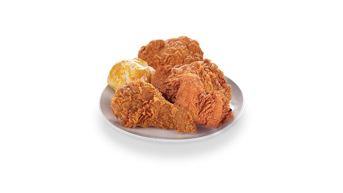Order 3 Pieces Dark Chicken ＆ Biscuit food online from Krispy Krunchy Chicken store, Modesto on bringmethat.com
