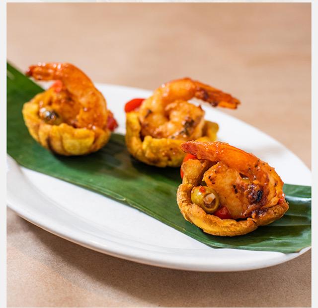 Order 4 Pieces Tostones with Shrimp food online from Lazaro Cuban Cuisine store, Roswell on bringmethat.com