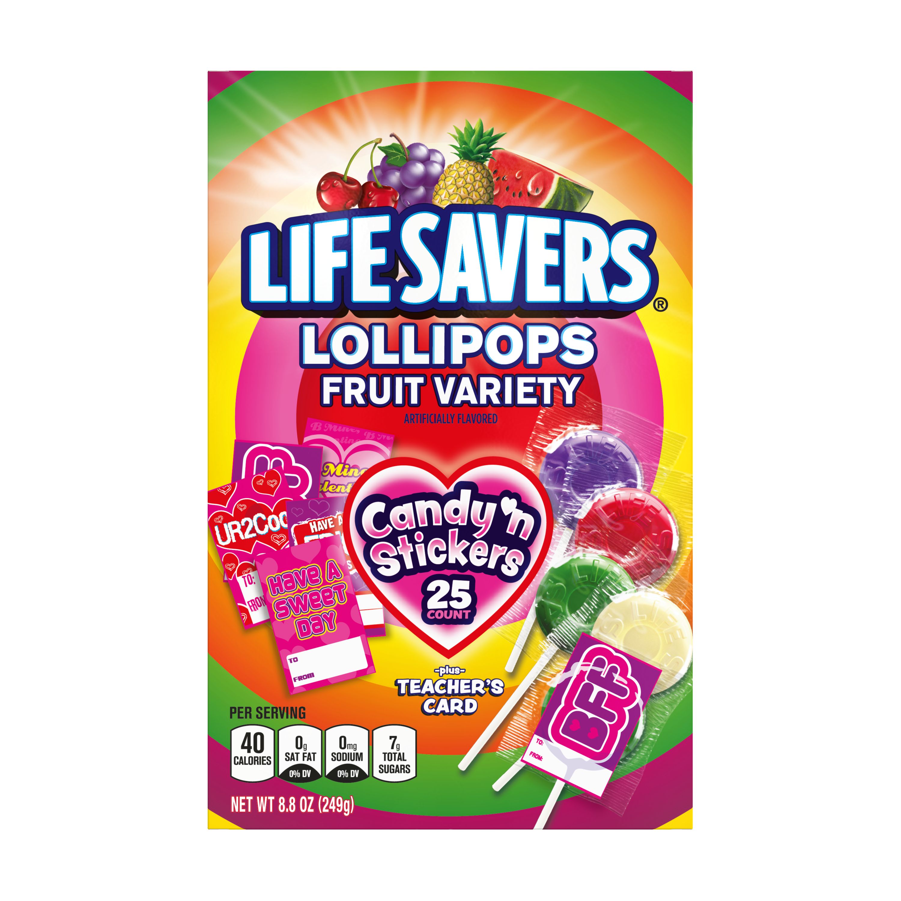 Order Lifesavers Lollipops & Stickers Valentine's Kit - Fruit Variety, 8.8 oz food online from Rite Aid store, MILLER PLACE on bringmethat.com