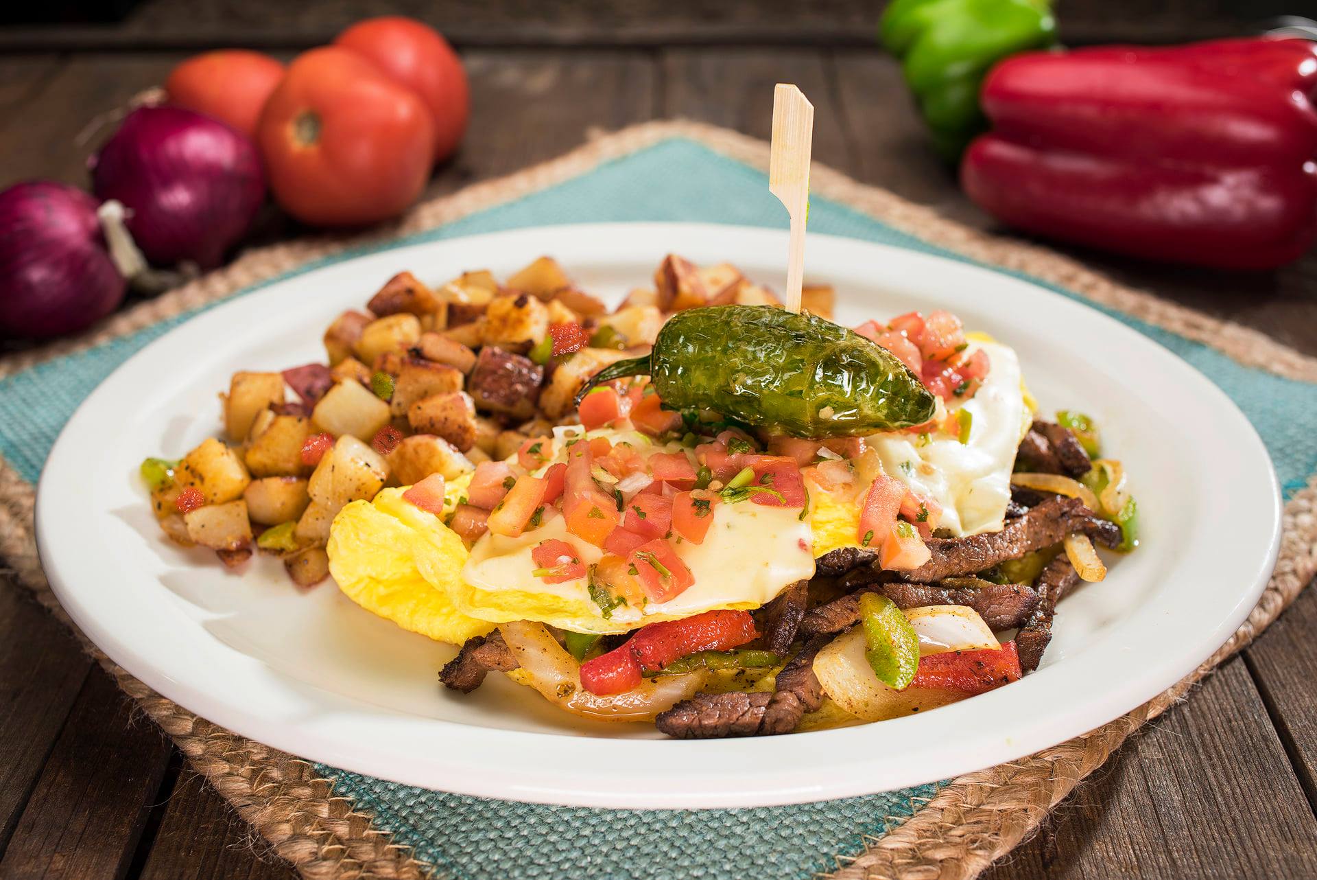 Order Ultimate Steak Omelet food online from Grill Mi store, Modesto on bringmethat.com