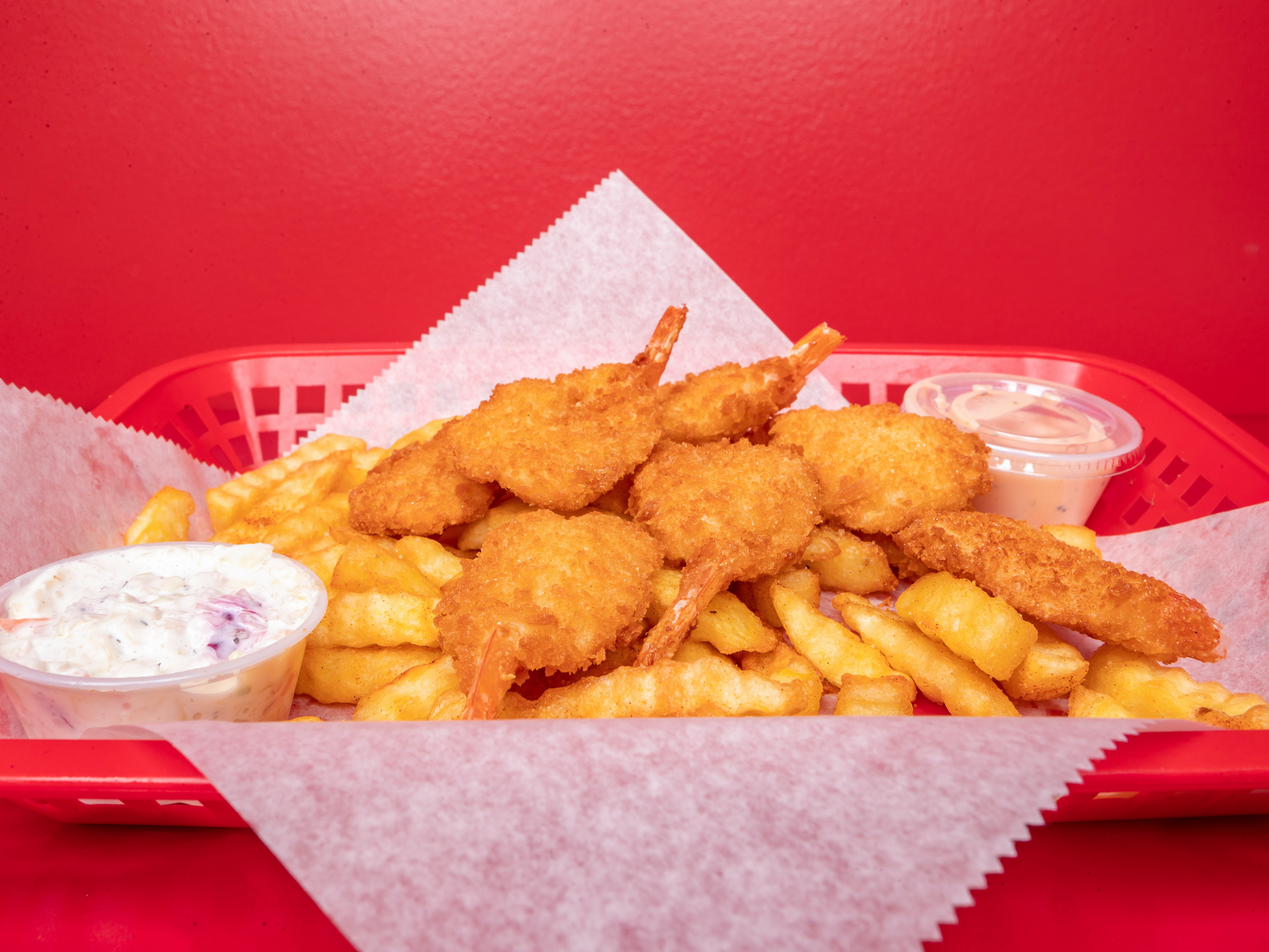 Order 6. Shrimp Combo  food online from K Wings Cafe store, Lilburn on bringmethat.com