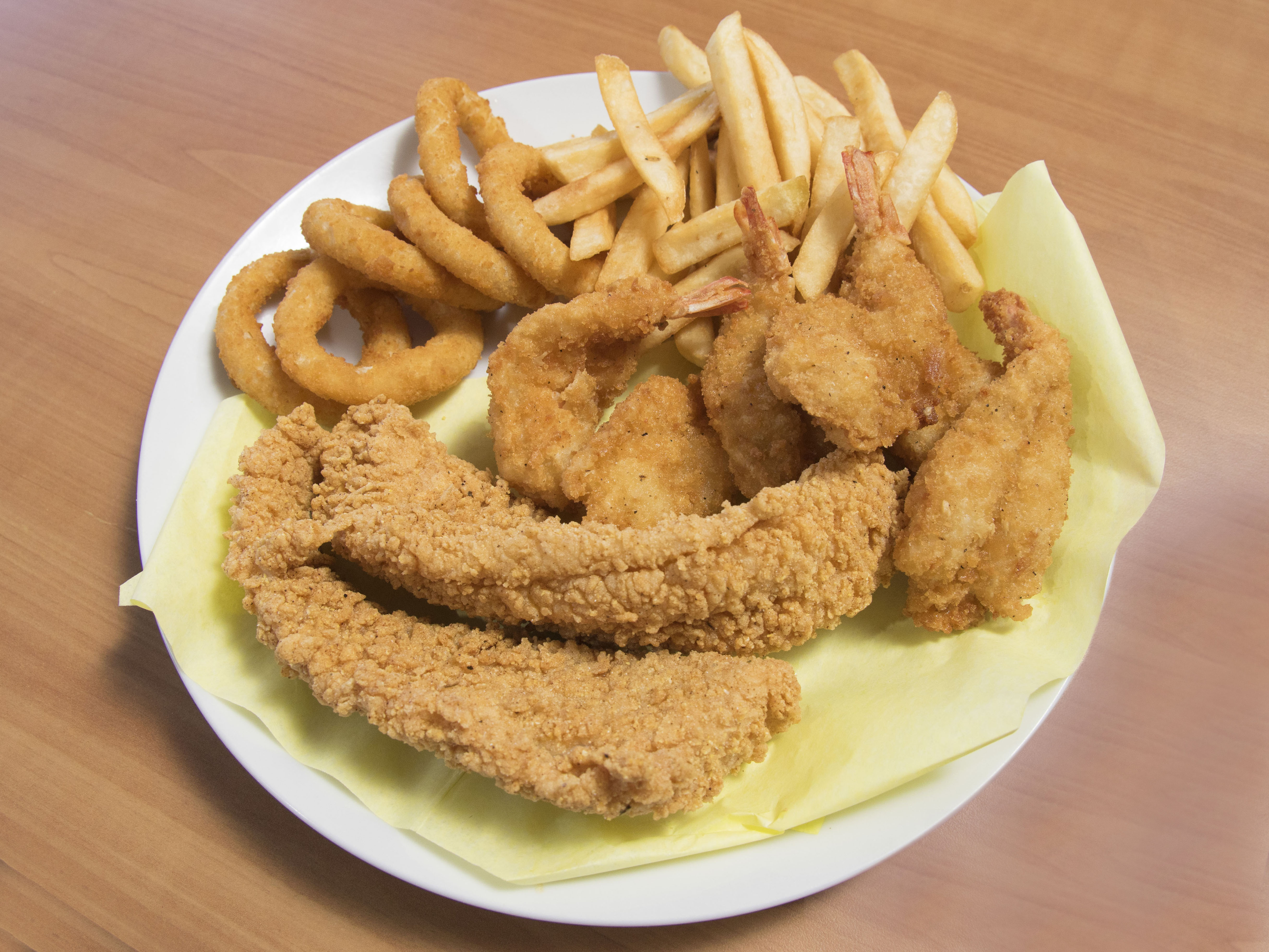 Order 2 Pieces Catfish Fillets and 6 Pieces Shrimp Combo food online from Crispy Fried Chicken store, San Diego on bringmethat.com
