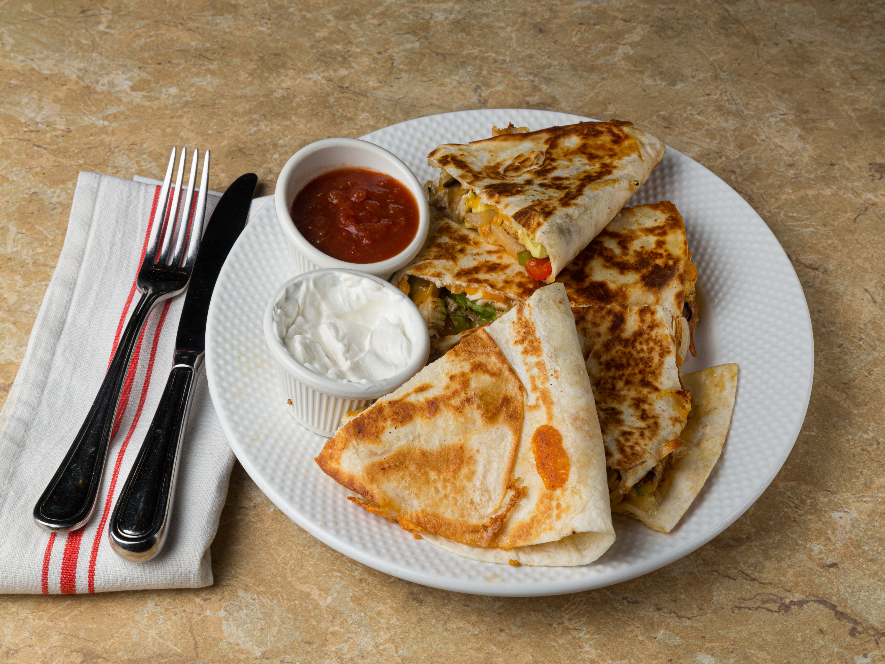 Order Chicken Quesadilla food online from Eggty 8 Cafe store, Fort Lee on bringmethat.com