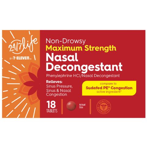 Order 24/7 Life Nasal Decongestant 20 mg 18 Tablets food online from 7-Eleven store, Chicago on bringmethat.com
