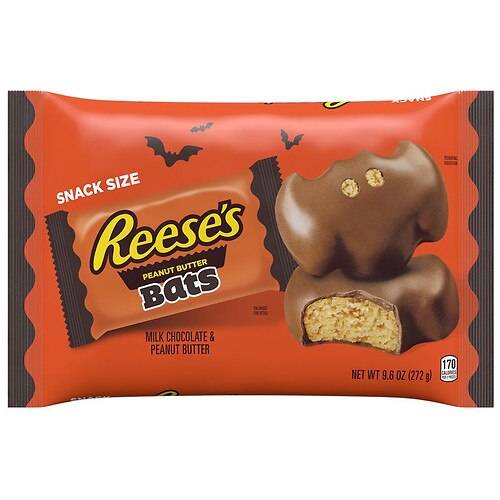Order Reese's Snack Size Bats Candy, Individually Wrapped, Halloween, Small Bag Milk Chocolate Peanut Butter - 9.6 oz food online from Walgreens store, Artesia on bringmethat.com