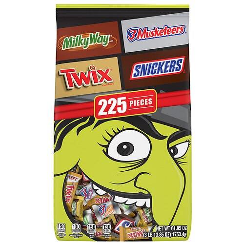 Order Mars Minis Chocolate, Halloween, Milky Way, 3 Musketeers, Twix, Snickers, XXL Bag - 61.85 oz food online from Walgreens store, League City on bringmethat.com