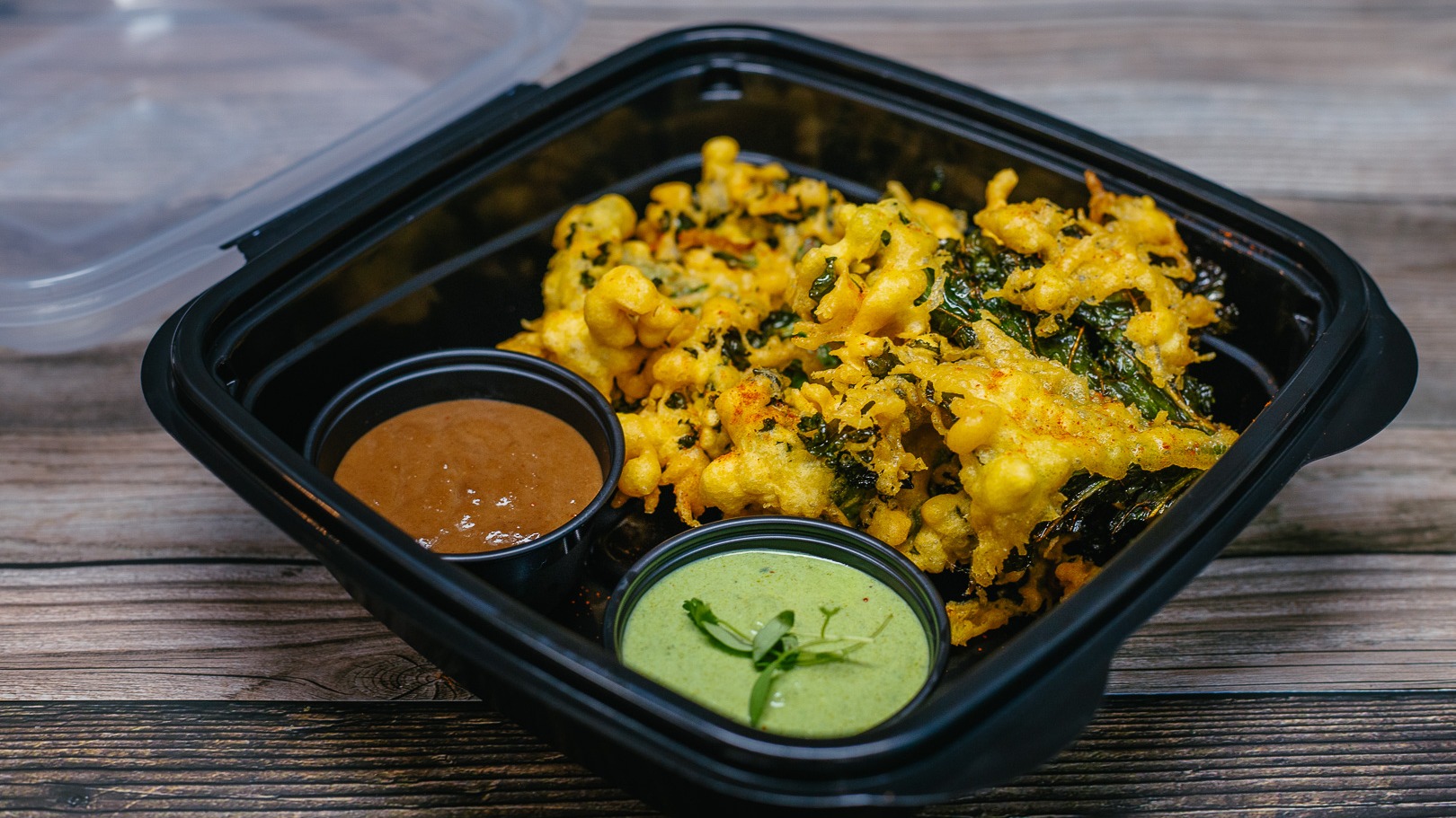 Order Kale Pakoras food online from Zest India store, Las Vegas on bringmethat.com
