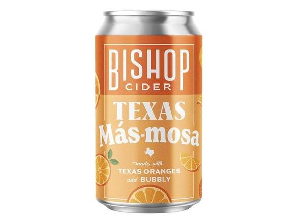Order Bishop Cider Texas Más-mosa - 6x 12oz Cans food online from American Spirits Beverage Co store, Dallas on bringmethat.com