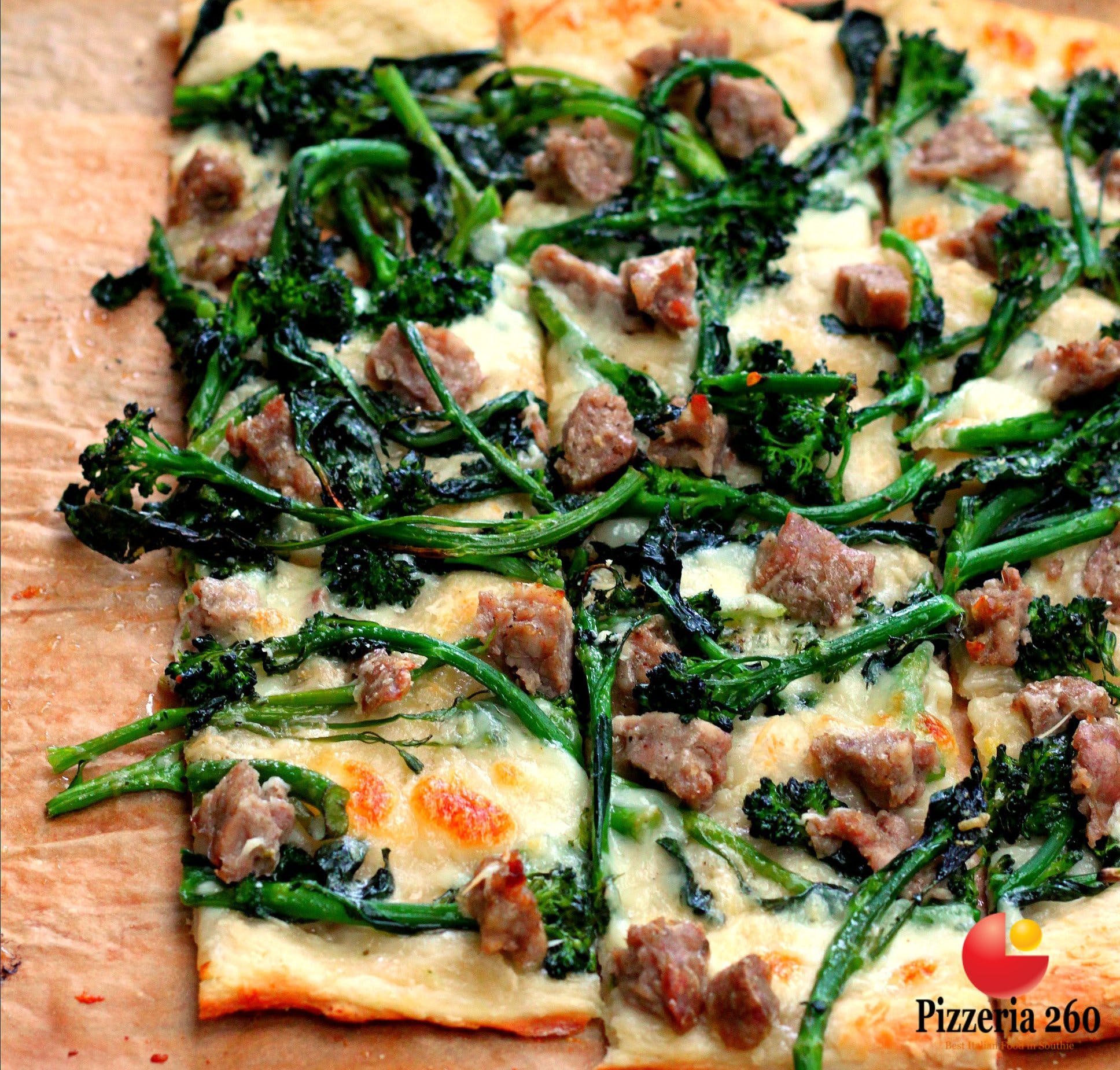 Order Broccoli Rabe Pizza - Regular 12" food online from Pizzeria 260 store, Boston on bringmethat.com
