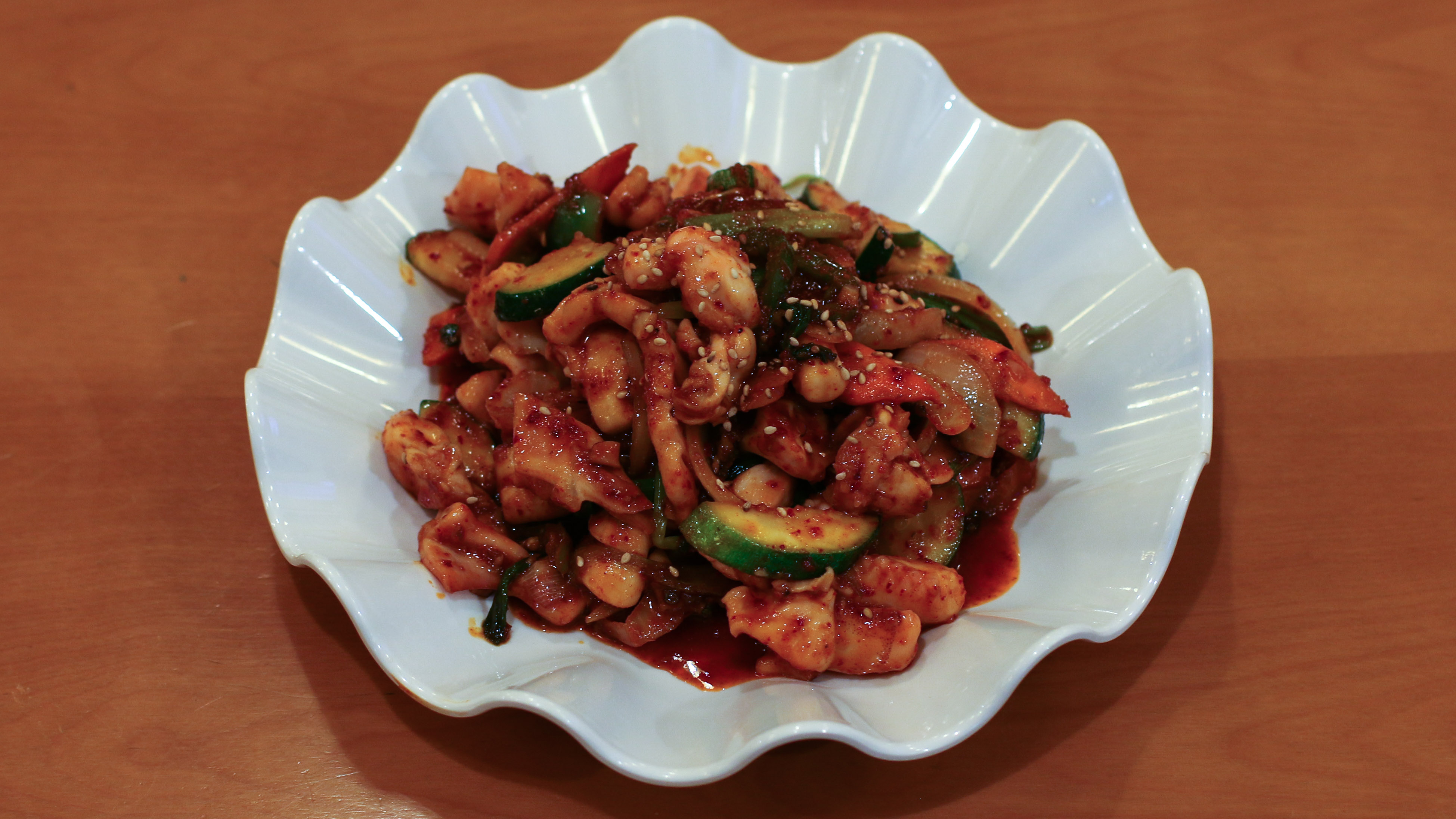 Order E12. Spicy Squid food online from Mg Tofu House store, Los Angeles on bringmethat.com