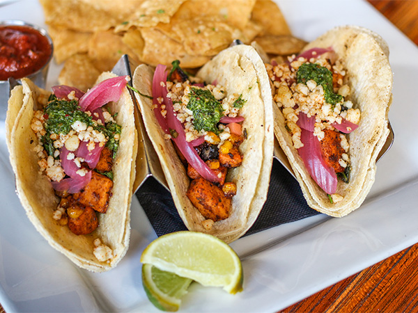Order Sweet Potato Tacos food online from Gravity Taphouse Grille store, Grand Rapids on bringmethat.com