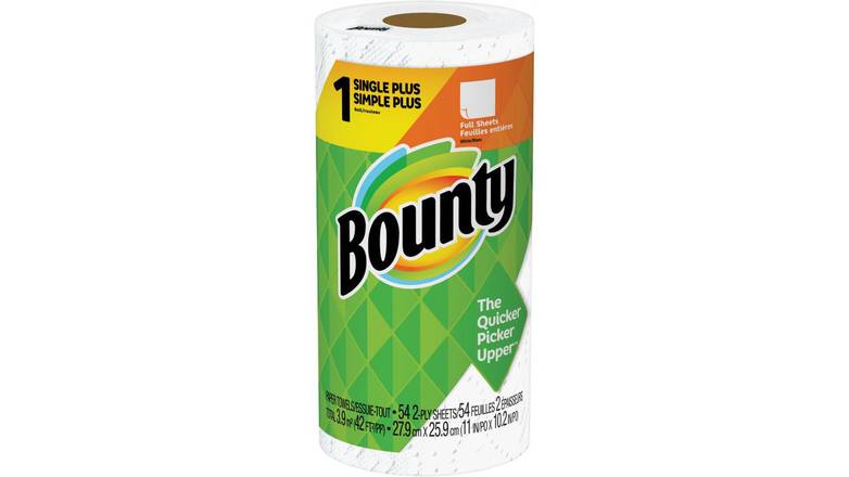 Order Bounty Single Plus White Paper Towels - 48 Count food online from Trumbull Mobil store, Trumbull on bringmethat.com