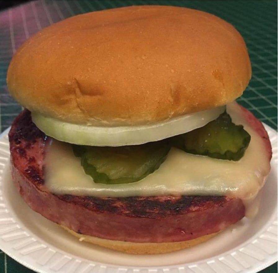 Order Fried Bologna Sandwich - 1/2 lb. food online from Big D Pizza store, Clyde on bringmethat.com