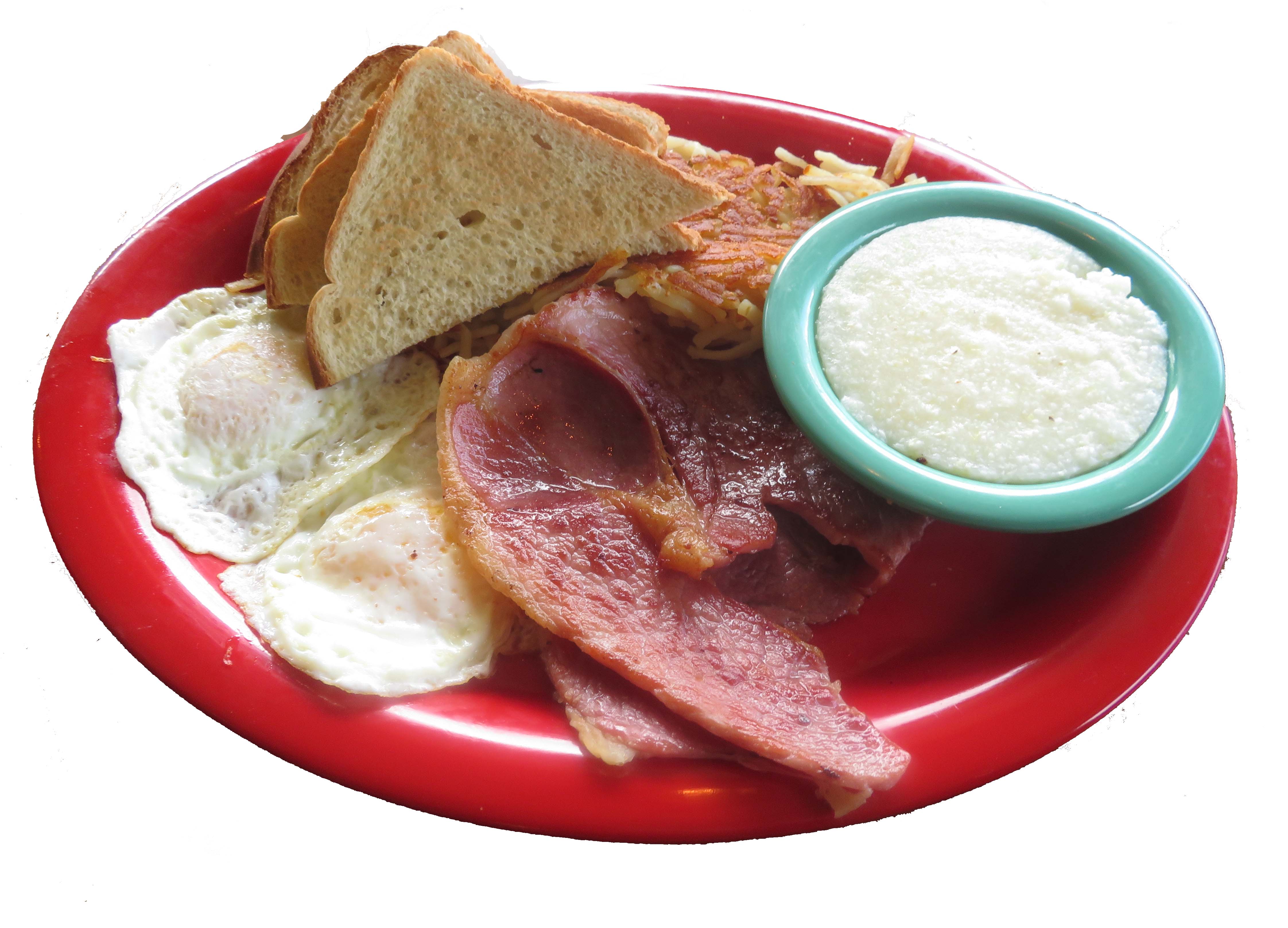 Order 2 Eggs Plate with Country Ham food online from Carolina's Diner store, Greensboro on bringmethat.com