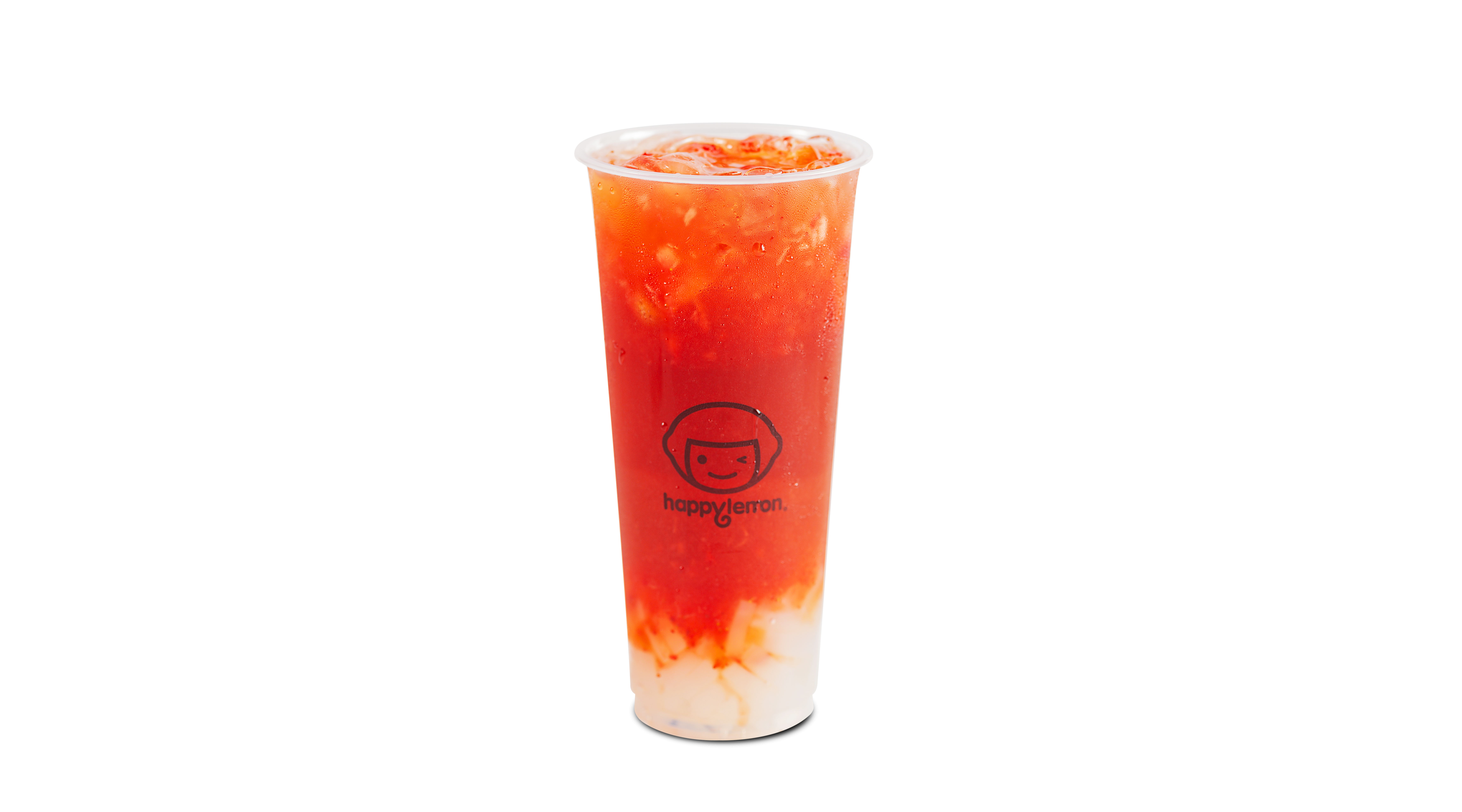 Order Strawberry Black Tea with Lychee Jelly food online from Happy Lemon store, Portland on bringmethat.com