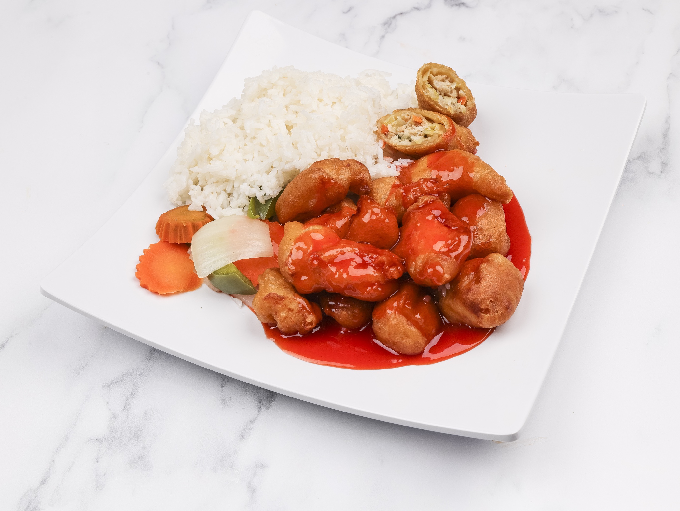 Order Sweet and Sour Chicken Combo Meal food online from Oriental X-Press store, Covington on bringmethat.com