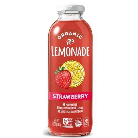 Order 7-Select Organic Strawberry Lemonade 14oz food online from 7-Eleven store, Mesa on bringmethat.com