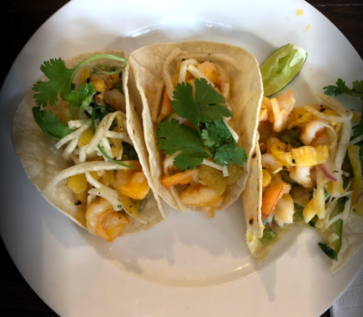 Order Spicy Shrimp Tacos food online from Leslie's Kitchen store, Brooklyn on bringmethat.com