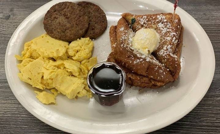Order Vegan French Toast Combo OO food online from Biscuits Cafe store, Glendale on bringmethat.com