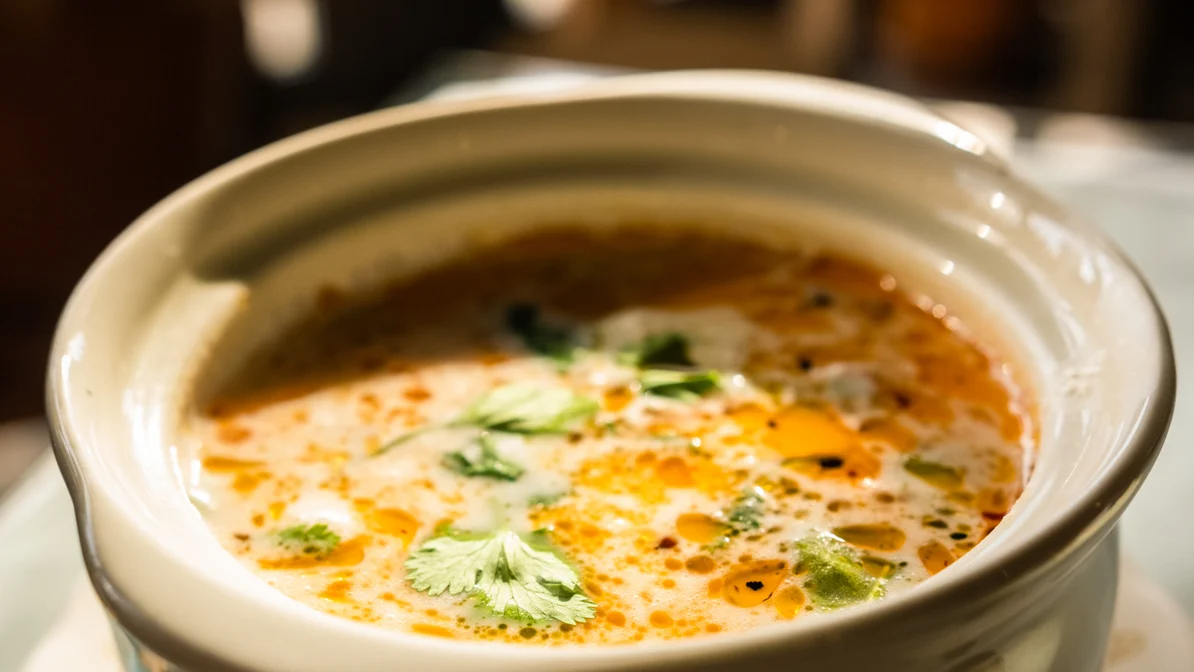 Order S16. Tom Kha Coconut Soup food online from P.S. Bangkok store, Chicago on bringmethat.com