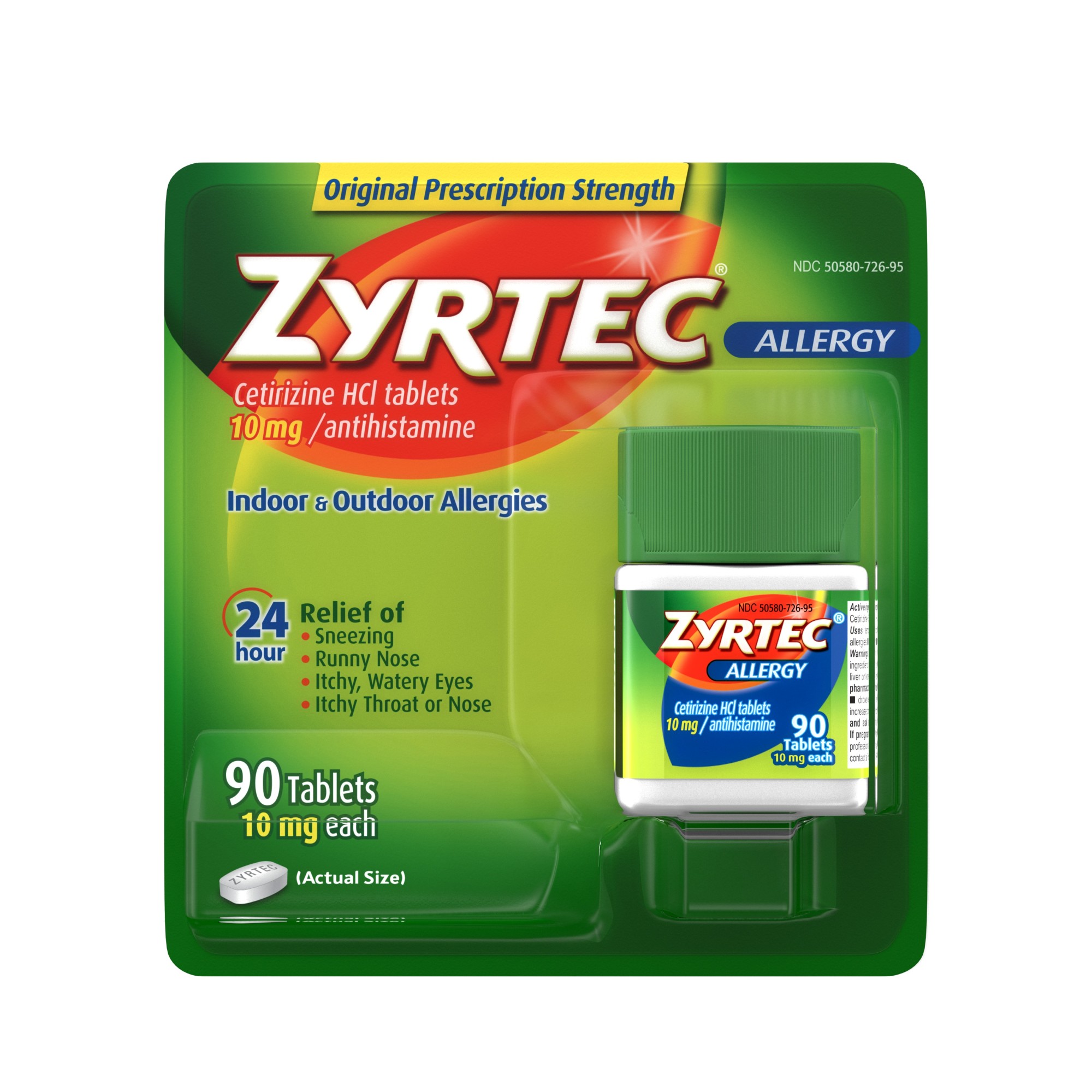 Order Zyrtec 24 Hour Allergy Relief Tablets - 10mg, 90 ct food online from Rite Aid store, REEDLEY on bringmethat.com