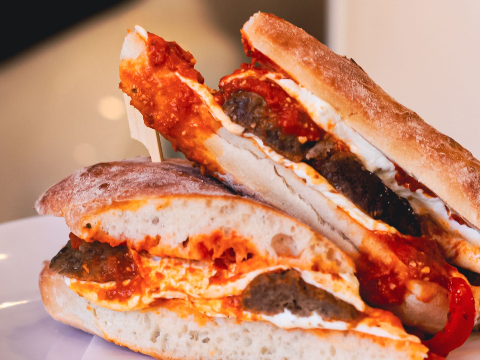 Order Meatball Parm Sandwich food online from Alessio’s Cafe | Gelato | Pizza store, Hoboken on bringmethat.com