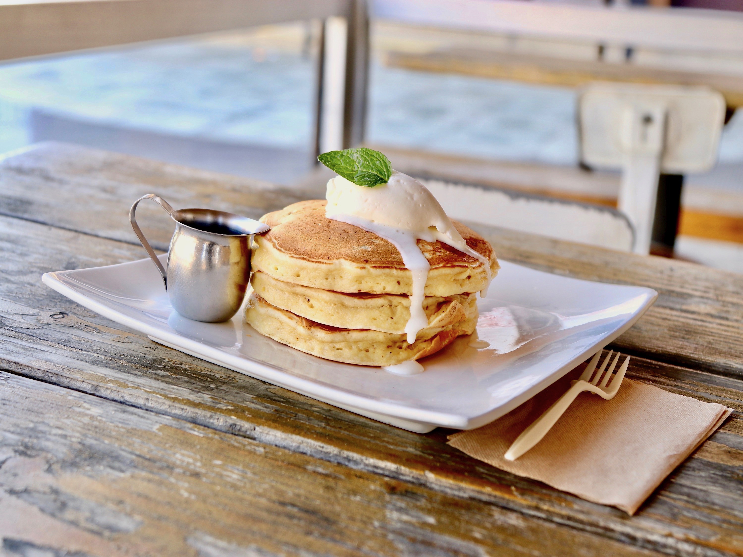 Order Creme Fraiche Pancakes food online from JiST Cafe store,  Los Angeles on bringmethat.com