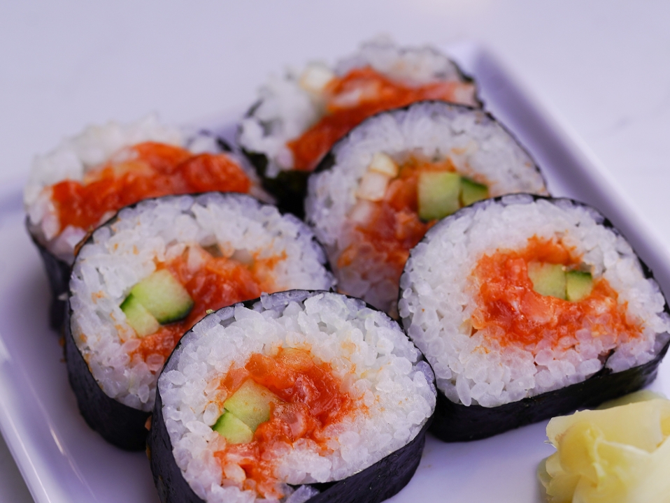 Order Spicy Salmon Roll* food online from Blofish store, Boulder on bringmethat.com