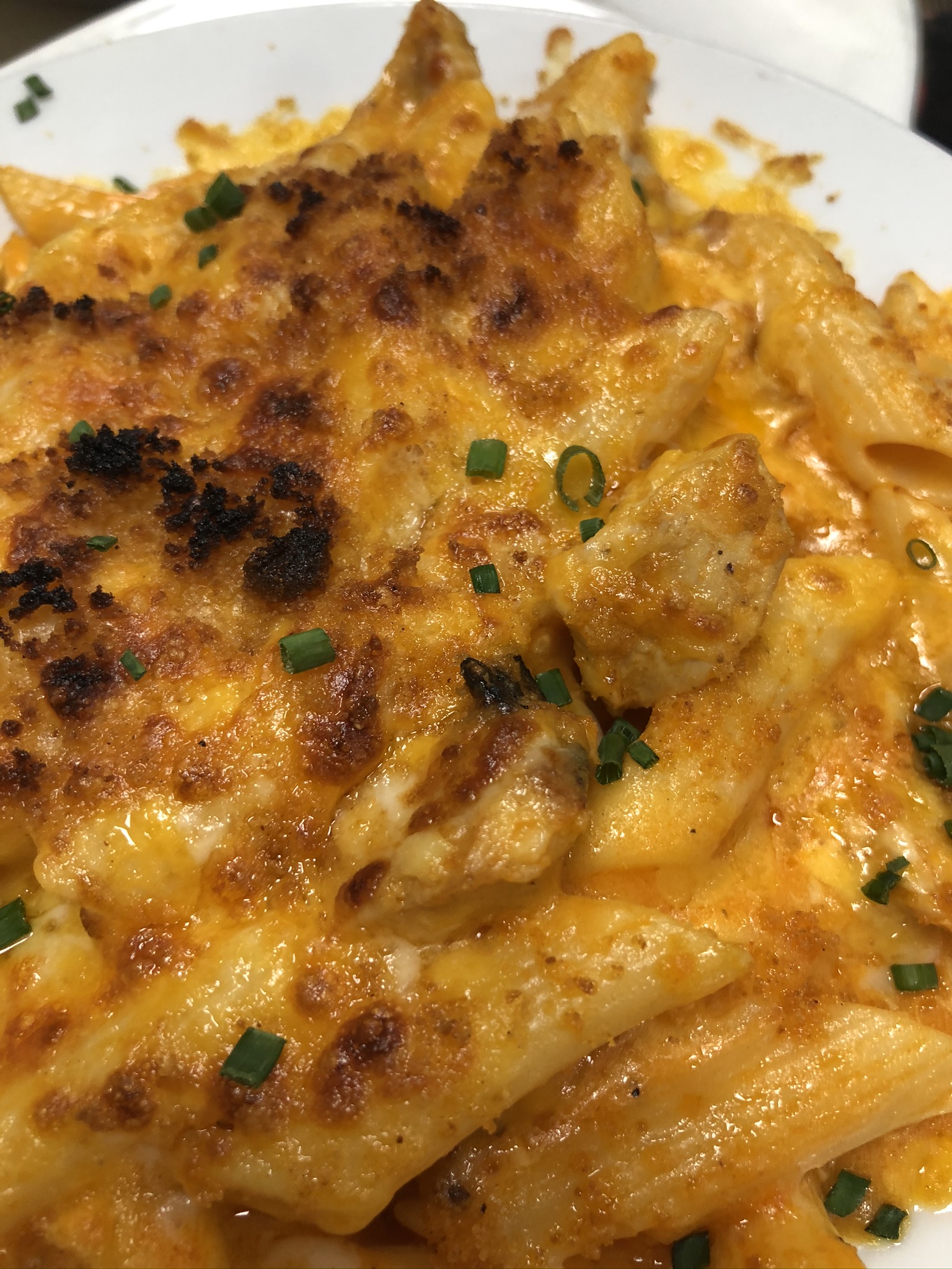 Order Macaroni and Cheese with Buffalo Chicken food online from Casa Calamari store, Brooklyn on bringmethat.com