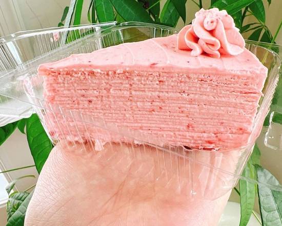 Order Strawberry Mille-Crepes Cake food online from Qlicious Bubble Tea & Pastries store, Liberty on bringmethat.com