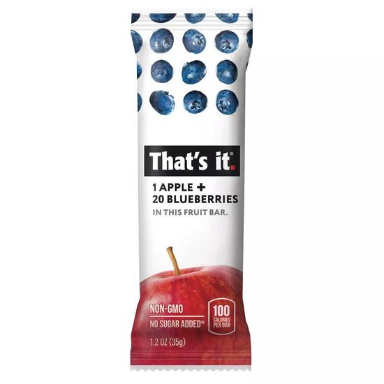 Order That's It Apple and Blueberry Nutrition Bar (1.2 oz) food online from Rite Aid store, Yamhill County on bringmethat.com