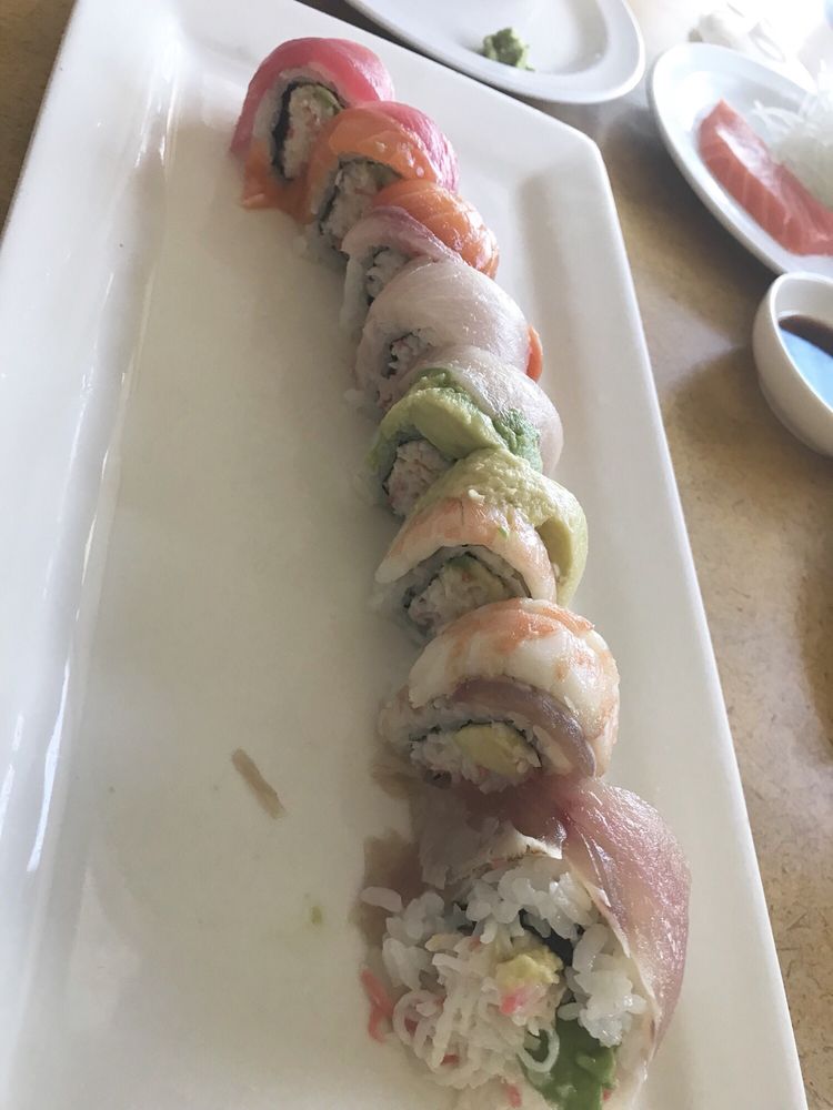 Order 5. Rainbow Roll food online from Sushi Town store, Costa Mesa on bringmethat.com