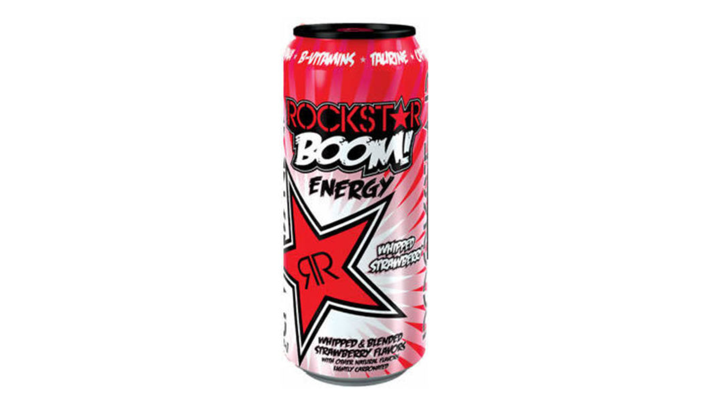 Order Rockstar BOOM Whipped Strawberry 16oz Can food online from Spikes Bottle Shop store, Chico on bringmethat.com