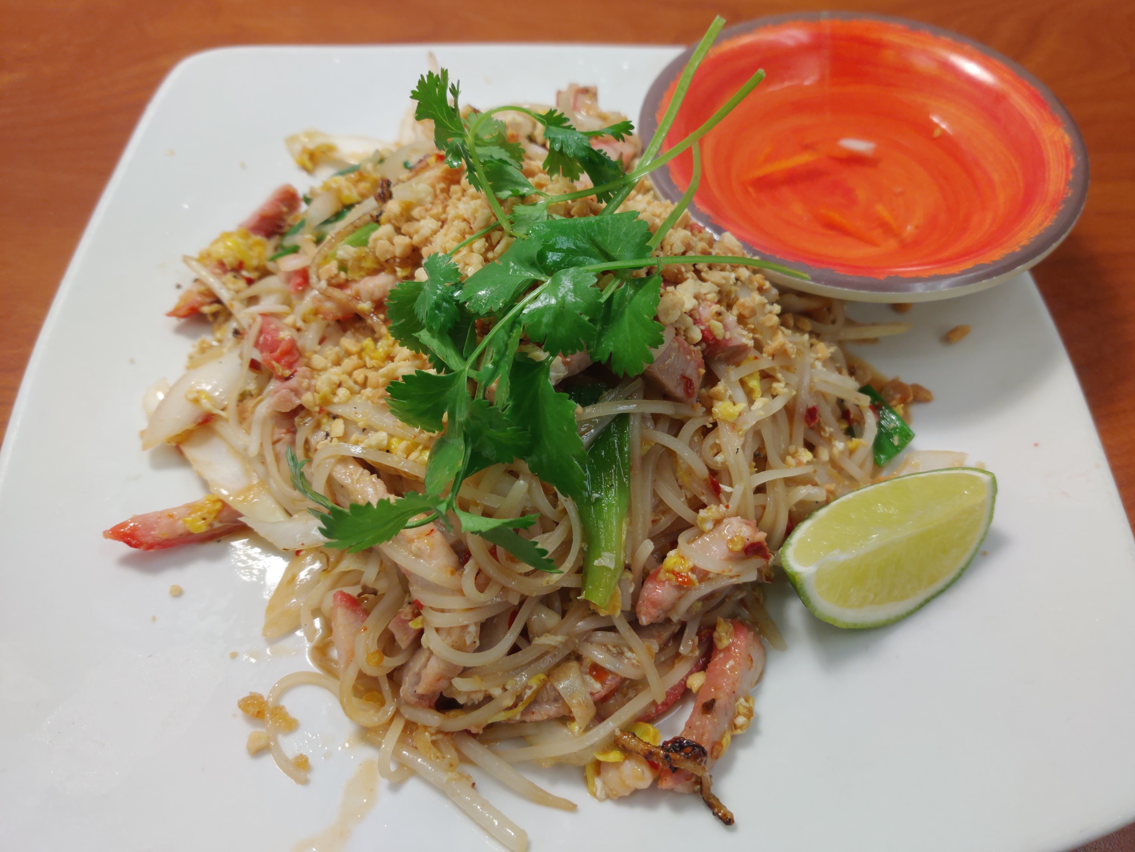 Order Pork Pad Thai food online from Red Ginger China Bistro store, Saint Paul on bringmethat.com