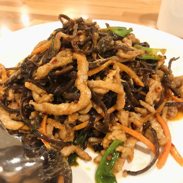 Order Shredded Pork in Spicy Garlic 
Sauce food online from Chuan Cafe store, Raleigh on bringmethat.com